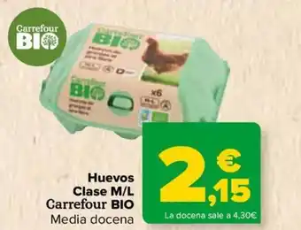Carrefour Huevos Clase M/L Carrefour BIO Media docena oferta
