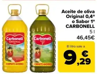 Carrefour Aceite de oliva Original 0,4⁰ o Sabor 1° CARBONELL oferta
