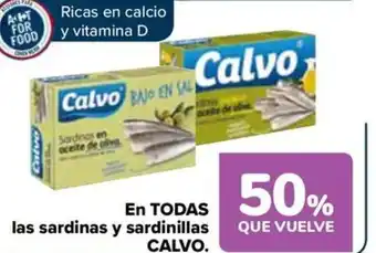 Carrefour EN TODAS las sardinas y sardinillas CALVO. oferta
