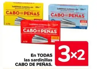 Carrefour EN TODAS las sardinillas CABO DE PEÑAS. oferta