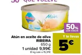 Carrefour Atún en aceite de oliva RIBEIRA oferta