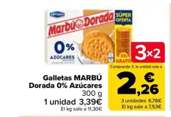 Carrefour Galletas MARBÚ Dorada 0% Azúcares oferta