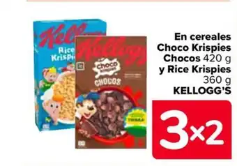 Carrefour En cereales Kellot Choco Krispies Chocos 420 g Chocos 420 g y Rice Krispies KELLOGG'S oferta