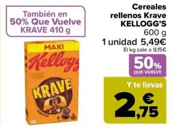 Carrefour Cereales rellenos Krave KELLOGG'S oferta