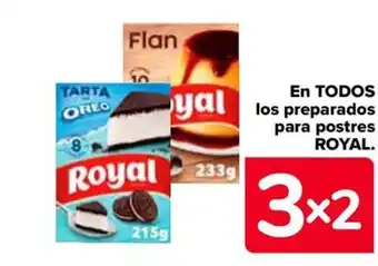 Carrefour EN TODOS yal los preparados para postres ROYAL. oferta
