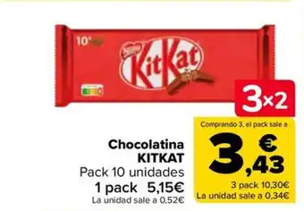 Carrefour Chocolatina KITKAT oferta