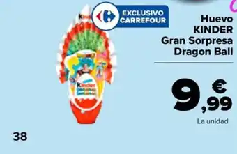 Carrefour Huevo KINDER Gran Sorpresa Dragon Ball oferta