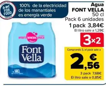 Carrefour Agua FONT VELLA 50 cl oferta