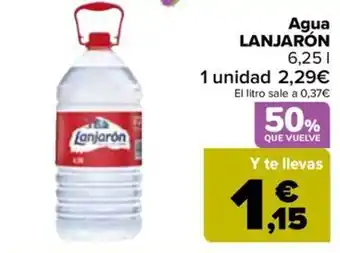 Carrefour Agua LANJARÓN 6,251 oferta