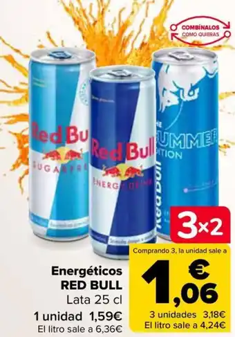 Carrefour Energéticos RED BULL Lata 25 cl oferta