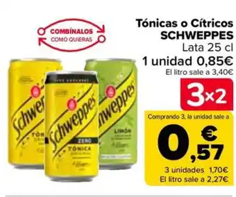 Carrefour Tónicas o Cítricos SCHWEPPES oferta
