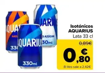 Carrefour Isotónicos AQUARIUS Lata 33 cl oferta