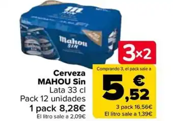 Carrefour Cerveza MAHOU Sin oferta