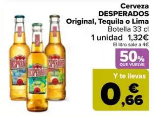 Carrefour Cerveza DESPERADOS Original, Tequila o Lima oferta