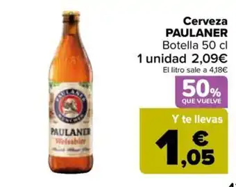 Carrefour Cerveza PAULANER Botella 50 cl oferta