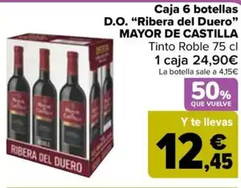 Carrefour Caja 6 botellas D.O. "Ribera del Duero" MAYOR DE CASTILLA oferta