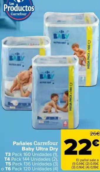 Carrefour Pañales Carrefour Baby Ultra Dry oferta