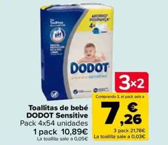 Carrefour Toallitas de bebé DODOT Sensitive oferta