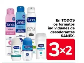 Carrefour EN TODOS los formatos individuales de desodorantes SANEX. oferta
