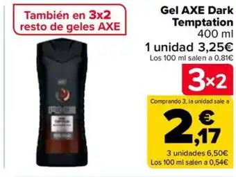 Carrefour Gel AXE Dark Temptation 400 ml oferta