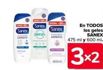 Carrefour EN TODOS los geles SANEX oferta