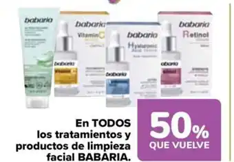 Carrefour EN TODOS los tratamientos y productos de limpieza facial BABARIA. oferta