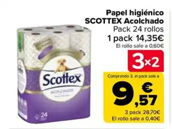 Carrefour Papel higiénico SCOTTEX Acolchado oferta