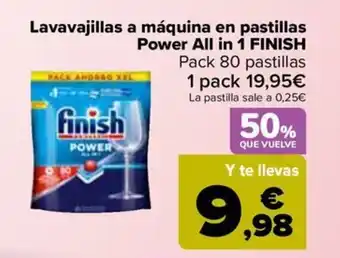 Carrefour Lavavajillas a máquina en pastillas Power All in 1 FINISH oferta