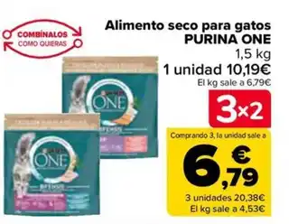 Carrefour Alimento seco para gatos PURINA ONE oferta