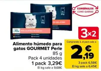 Carrefour Alimento húmedo para comprando 3, el pack sale a gatos GOURMET Perle oferta