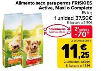 Carrefour Alimento seco para perros FRISKIES Active, Maxi o Complete oferta