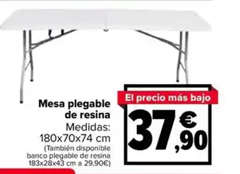 Carrefour Mesa plegable de resina oferta