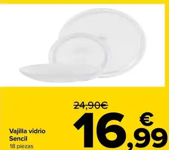 Carrefour Vajilla vidrio Sencil oferta