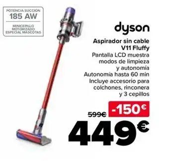 Carrefour Aspirador sin cable V11 Fluffy oferta