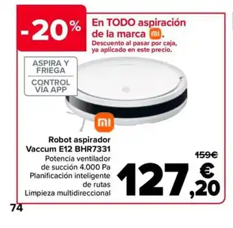 Carrefour Robot aspirador Vaccum E12 BHR7331 oferta