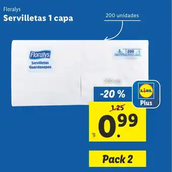 Lidl Servilletas 1 capa oferta