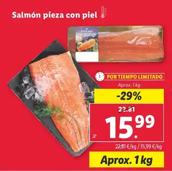 Lidl Salmón pieza con piel oferta