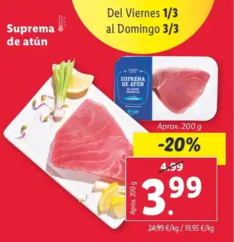 Lidl Suprema de atún oferta
