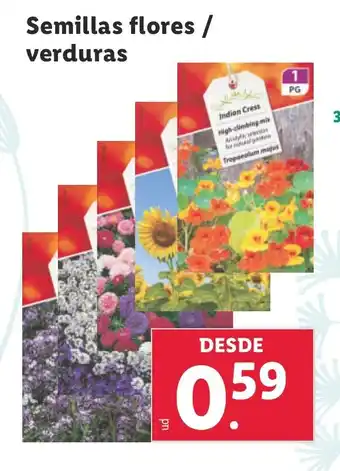 Lidl Semillas flores / verduras oferta
