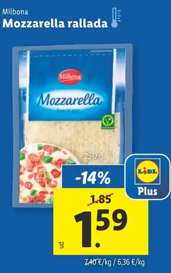 Lidl Mozzarella rallada oferta