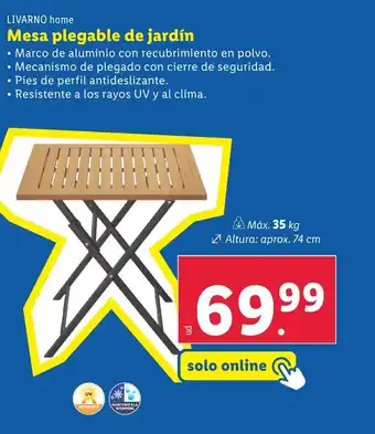 Lidl Mesa plegable de jardín oferta