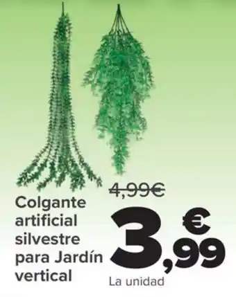 Carrefour Colgante artificial helecho surtido 37 cm para jardín vertical oferta