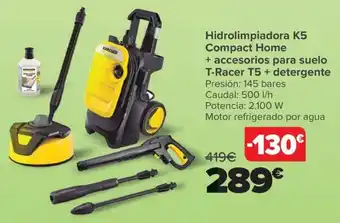 Carrefour Hidrolimpiadora K5 Compact Home + accesorios para suelo T-Racer T5 + detergente oferta