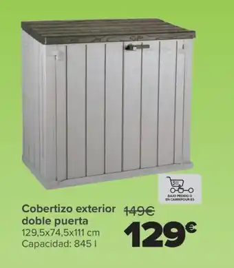 Cobertizo exterior doble puerta