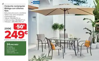 Carrefour Conjunto rectangular Málaga con sillones fijos oferta