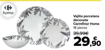 Carrefour Vajilla porcelana decorada Carrefour Home oferta