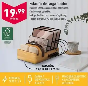 ALDI Estación de carga bambú oferta