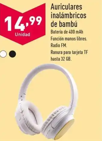 ALDI Auriculares inalámbricos de bambú oferta