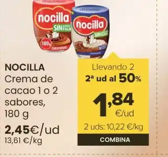 Autoservicios Familia NOCILLA Crema de cacao 1 o 2 sabores, 180 g oferta