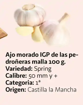 Alcampo Ajo morado IGP de las pe-droñeras malla 100g oferta